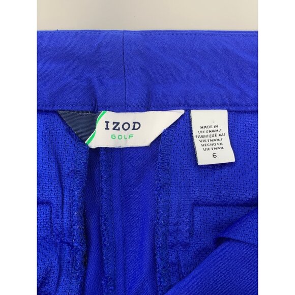 IZOD Golf Blue Stretch Flat Front Zipper Pockets Women's‎ Shorts Size 6 - Picture 4 of 8